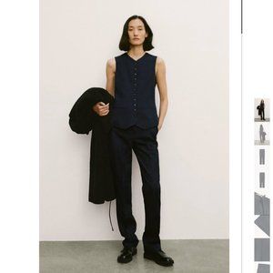 NWT ZARA 2 PIECES SUIT SET MINIMALIST BUTTONED VEST + PANTS ZW COLLECTION